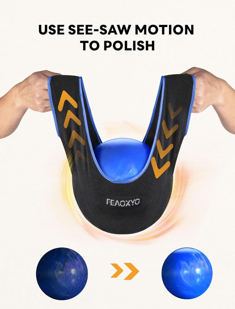 FEAOXYO Bowling Ball Polisher Bag, Thickened Microfiber Bowling Seesaw Towel for Bowlers, Large Washable Ball Cleaner Bag, Bowling Shammy Seesaw - Image 5